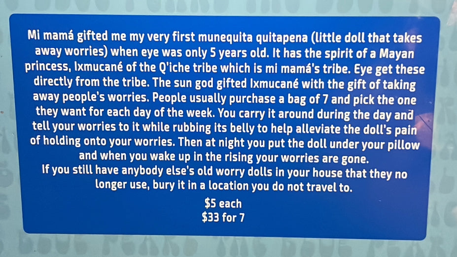 Muñekitas Quitapenas (little dolls that take away your worries) from a Quiché village in Guatemala 🇬🇹