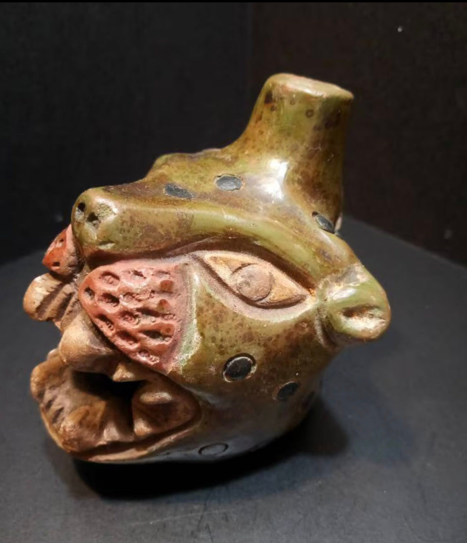 Handmade by the Tenek Tribe in Mexico - Huaco Silbador Jaguar (Jaguar Roar Whistle) ππ²π½