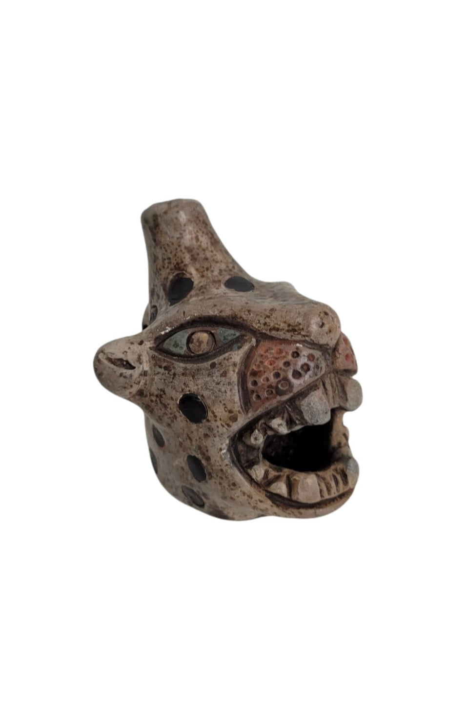 Handmade by the Tenek Tribe in Mexico - Huaco Silbador Jaguar (Jaguar Roar Whistle) 🐆🇲🇽